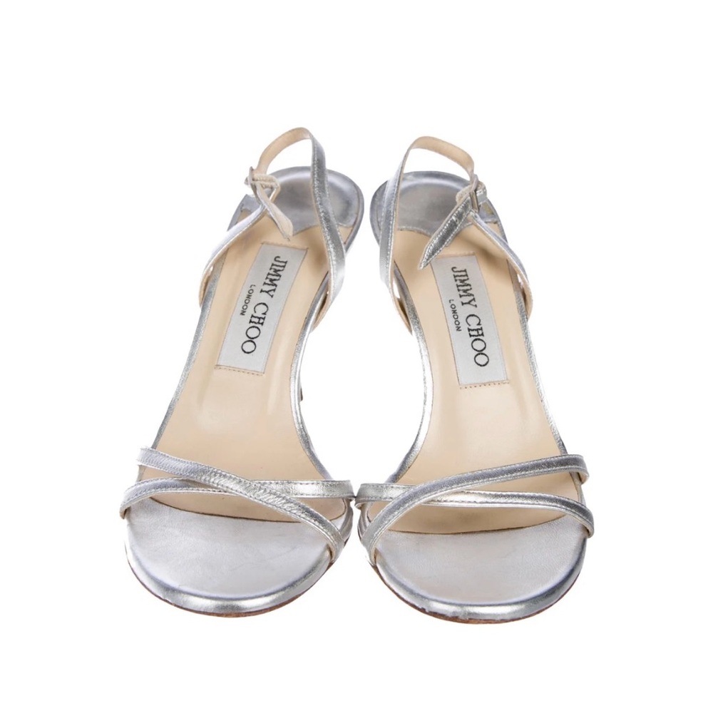 Jimmy Choo Metallic Silver Heels